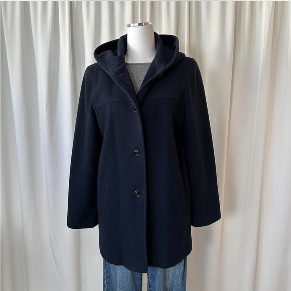 Vintage Navy J. Percy wool peacoat with hood size Medium. - Picture 4 of 8